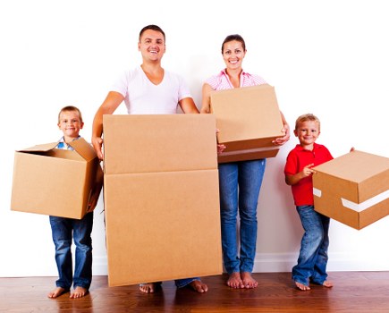 Removal van and moving team preparing a local home move in Mitcham