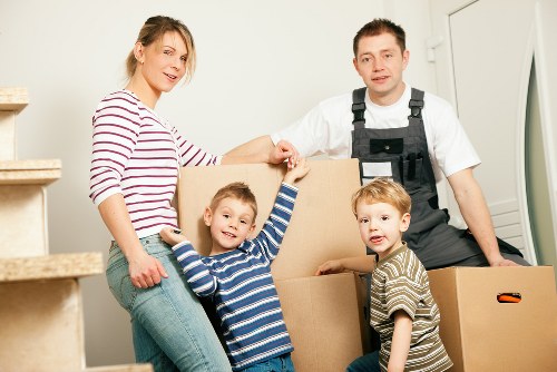 Removalist truck and moving boxes for a house move in Mitcham