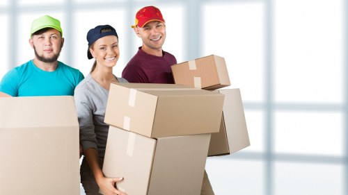 Organised home moving day with furniture and boxes